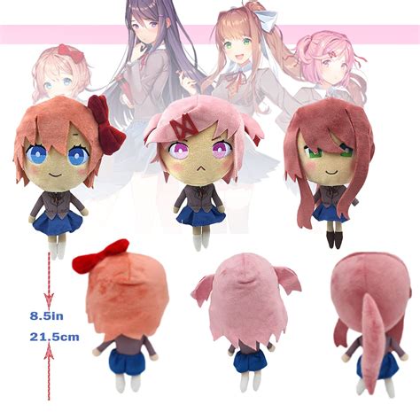 Doki Doki Literature Club Plush Ddlc Monika Plush Ddlc Plush Yuri Ddlc Plush Natsuki With The