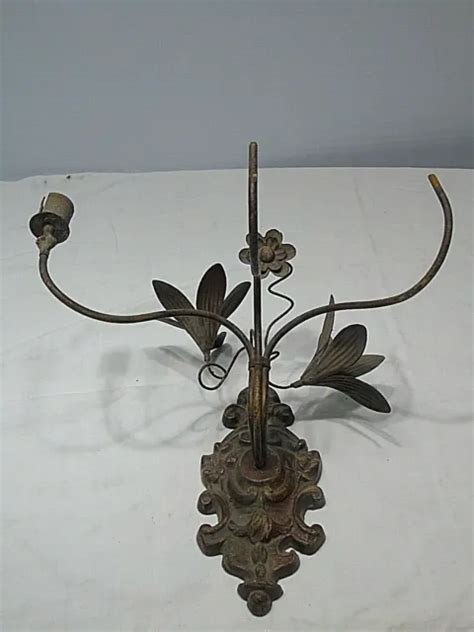 Ancien Bougeoir Chandelier Applique Mural D Glise En M Tal Fonte Incomplet Eur