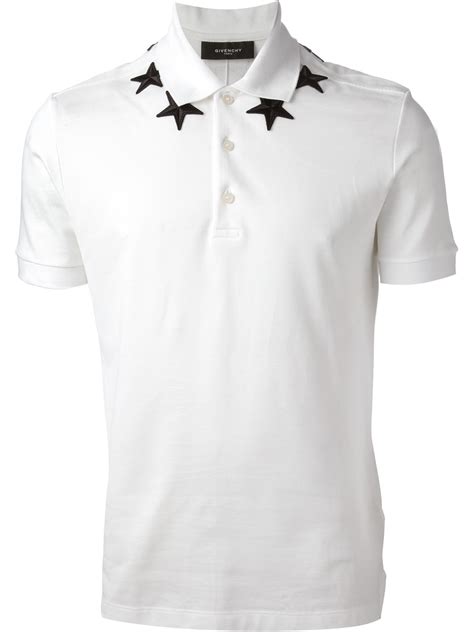 Givenchy Star Print Polo Shirt In White For Men Lyst