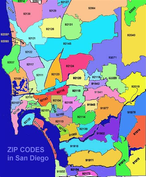 Map Of San Diego Zip Codes This Will Be Helpful Im Sure San Diego Or