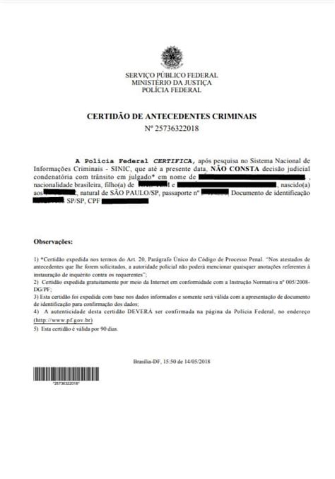 Atestado De Antecedentes Criminais Pode Ser Solicitado Pelo Cpf The