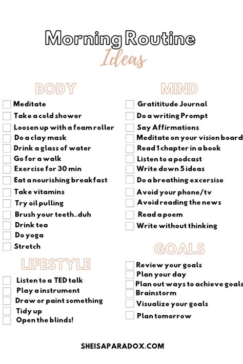 Morning Routine Ideas Morningroutine Here Is A List Of Morning Routine