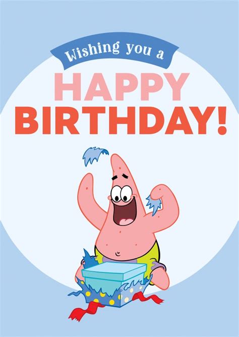 Spongebob Wishing You A Happy Birthday Vraies Cartes Postales En Ligne