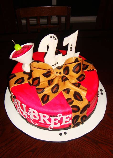 Cheetah 21st Birthday Cake