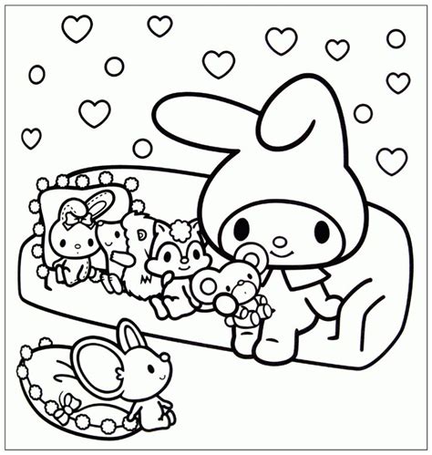 Download or print this amazing coloring page: My Melody Coloring