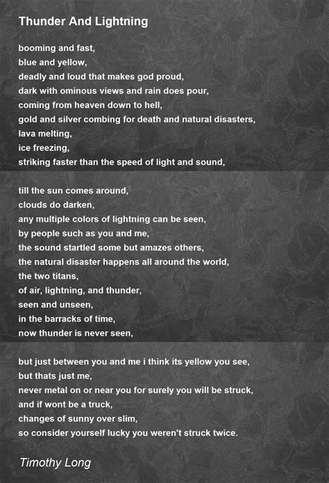 Poem About Thunder And Lightning Shelly Lighting