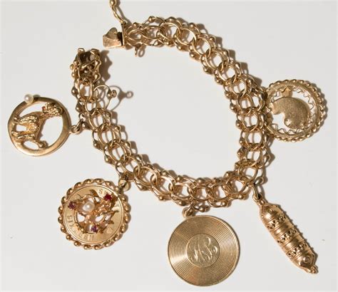 Adriennes Heirlooms For Appraisal 1961 Vintage 14k Gold 5 Charm Bracelet