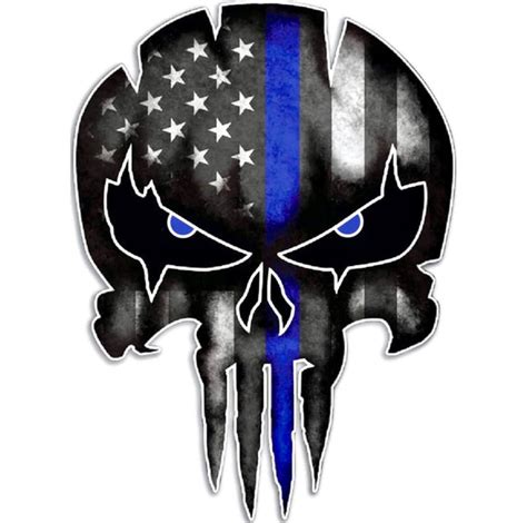 Punisher Skull Green Line Thin Blue Line Punisher Etsy 46 Out Of