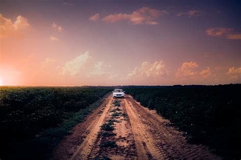 Free Images Car Clouds Countryside Crops Dusk Evening Farm