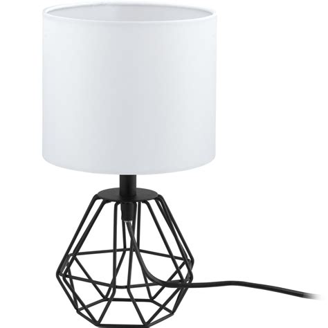 Eglo Lighting Carlton 2 Geometric Design Table Lamp In Black With White