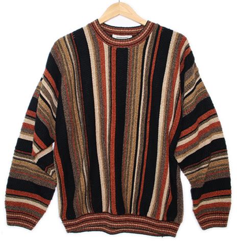 Cozy Brown Stripe Cosby Style Tacky Ugly Sweater The Ugly Sweater Shop