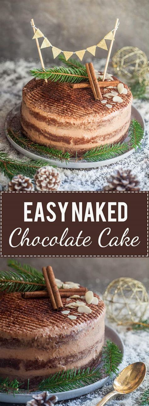 Easy Naked Chocolate Cake Vibrant Plate