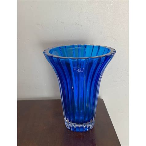 Vintage Modern Turquoise Blue Ribbed Glass Vase Chairish
