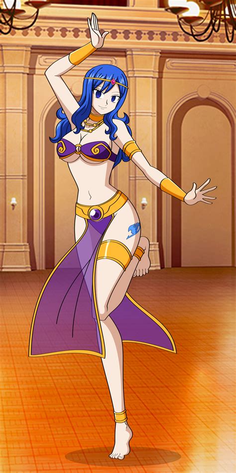 Juvia Lockser Fairy Tail Highres 1girl Arabian Clothes Barefoot Belly Dancer Blue Hair