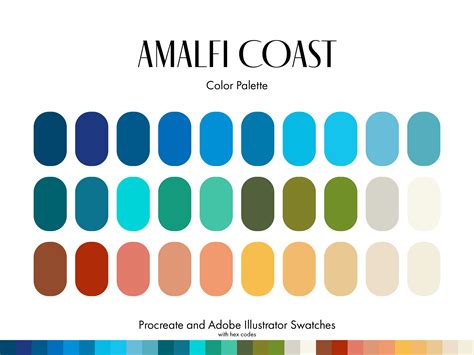 Amalfi Coast Procreate Color Palette Ai Graphic By Arborie · Creative