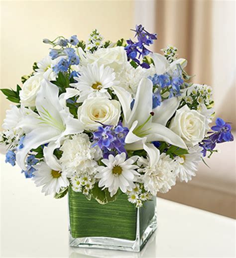 Healing Tears Bouquet Blue And White Sympathy Bouquet Veldkamps