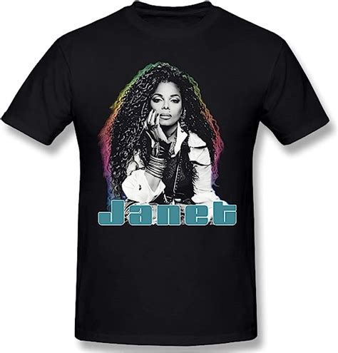 Mens Janet Jackson Logo T Shirt Casual Short Sleeve Tee