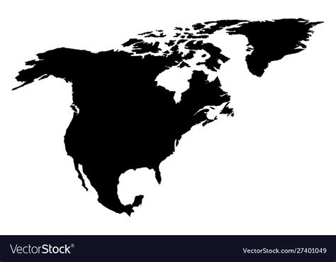 Silueta Negra De Norteamerica Mapa De Contorno Del Continente Images