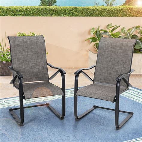 Mf Studio 2pcs Outdoor Patio Dining Chairs Outdoor Furniture C Spring