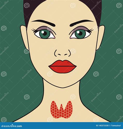 Woman With Thyroid Gland Stock Vector Illustration Of Girl 145373330