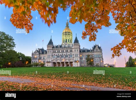 Connecticut State Capitol In Hartford Connecticut Usa During Autumn