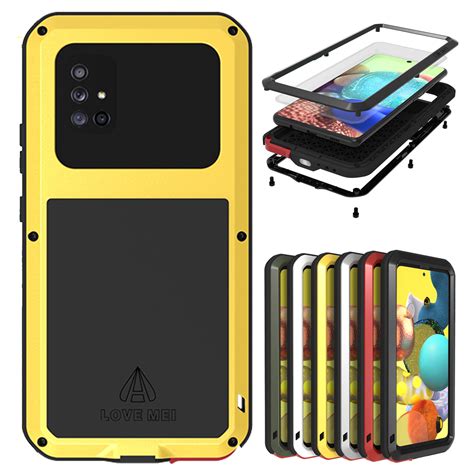 Love Mei Shockproof Metal Case Glass Cover For Samsung Galaxy A51 5g
