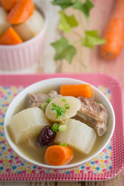 Carrot Daikon Pork Ribs Soup Recipe Noobcook Com