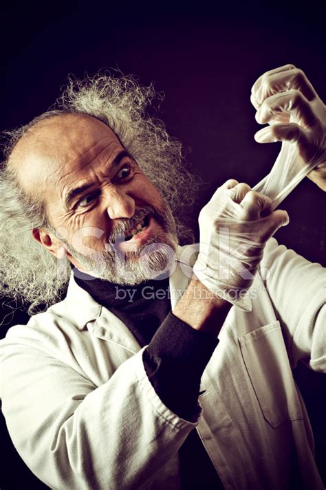 Crazy Scientist With Wild Hair Stock Photos
