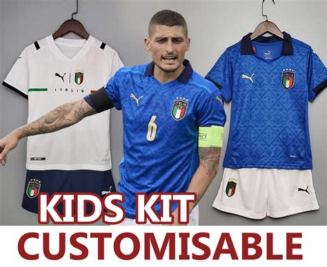 Italy Kid Jersey Kids Kit 20212022 Soccer Football Veratti Etsy