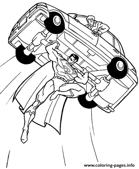 Superman Flying With A Car Coloring Pageba0a Coloring Page Printable