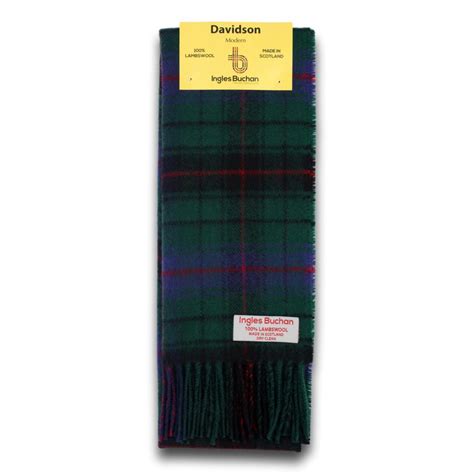 Davidson Tartan Scarf Made In Scotland 100 Wool Plaid