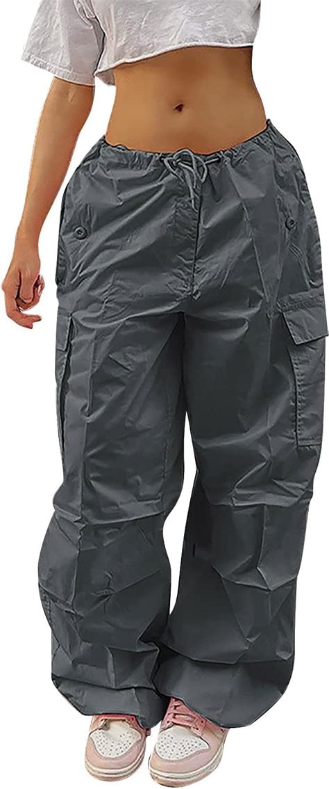 Cargohose Damen Y2k Baggy Jeans Parachute Pants Track Pants Gerade Breites Bein Vintage