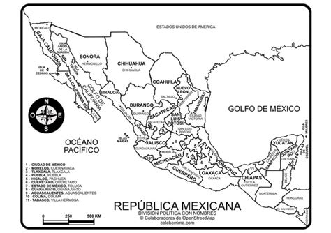 Mapa De Mexico Para Colorear Sin Nombres Magrup