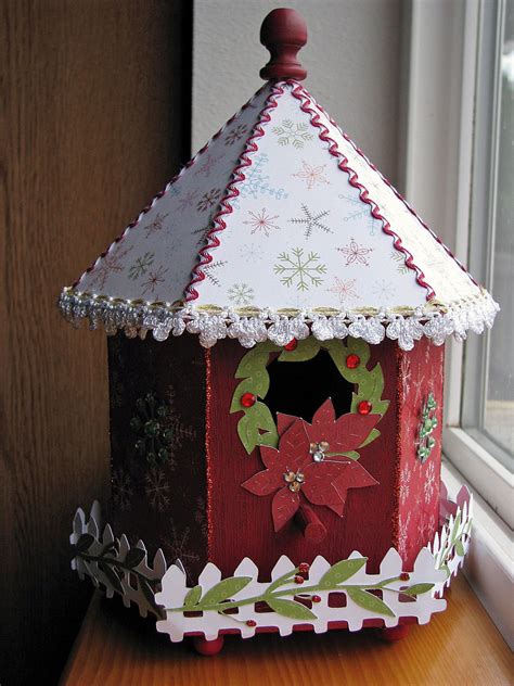 Cottage Christmas Altered Birdhouse Holiday Birdhouses Cottage