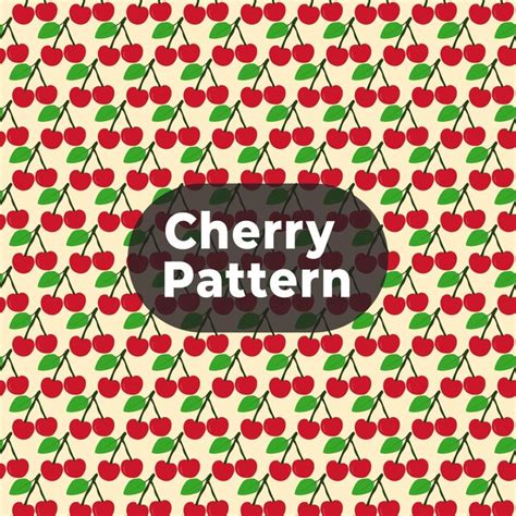 Premium Vector Cherry Patterns Colorful Hand Drawn Cherry Pattern