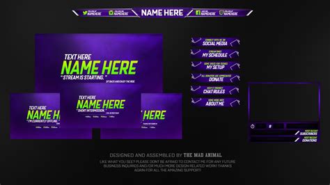 Free Twitch Overlay Template Pack 2 Psd Free Download Youtube