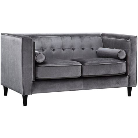 In true chesterfield style this gorgeously grand sofa has a low, rolled back with deep buttoning, and decorative scroll arms with studding detailing. Roberta Velvet Chesterfield 62" Square Arm Loveseat | Love ...
