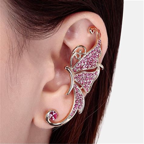 Butterfly Ear Clip Male Ear Cuff For Woman Without Piercings Full Of