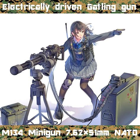 M134 Minigun Anime Military Military Girl Ww Girl Gunslinger Girl