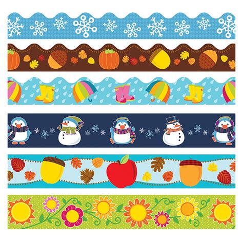 Seasonal Border Set 6 Assorted Packs Cd 145052 Carson Dellosa