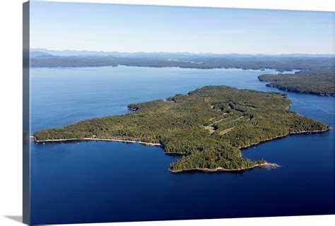 Frye Island Maine Usa Aerial Photograph Wall Art Canvas Prints