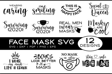Face Mask Svg Bundle 12 Designs Graphic By Craftlabsvg · Creative Fabrica