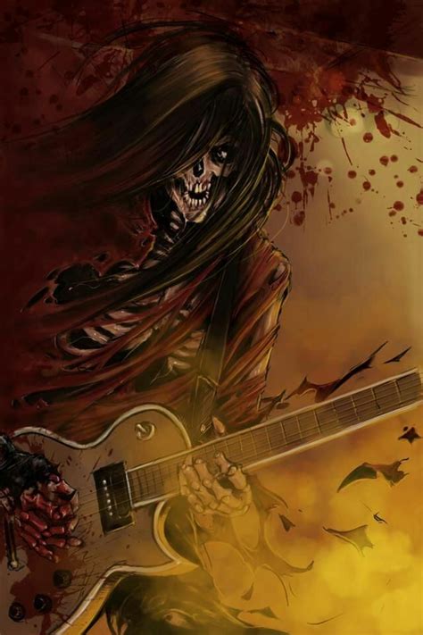 Arte Horror Horror Art Guitarist Art Grim Reaper Art Heavy Metal