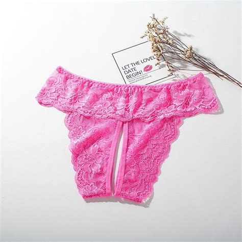Erotic Crotch Less Floral Lace Panty Crotchless Panties Open Etsy