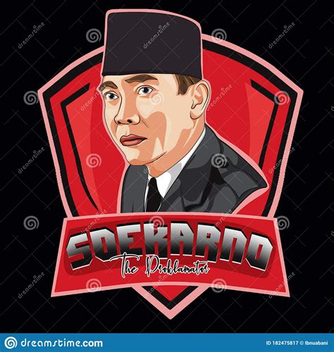 Soekarno Vector Portrait Drawing Illustration October 31 2017