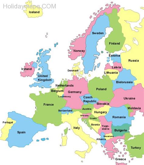 Map Of Europe Countries Labeled