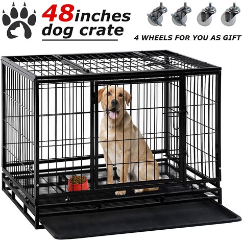 Dog Crate Cage For Large Dogs Heavy Duty 48 Inches Dog Kennel Pet