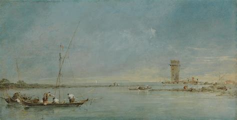 Francesco Guardi View Of The Venetian Lagoon With The Tower Of