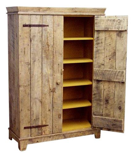 Door has a lock with a key. Rustic Barnwood Kitchen Cabinet - Rustic - Accent Chests ...