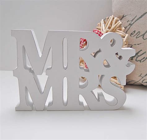 Wedding Reception And Ceremony Decor Mr And Mrs White Wooden Block Letters